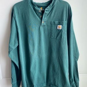 Carhartt long sleeve Henley - forest green